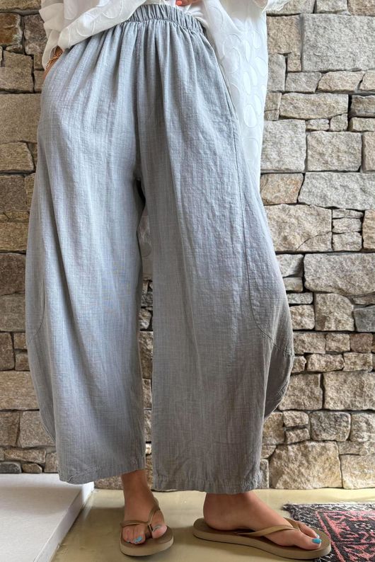 Frame Cotton Vintage Wash Barrel Pant Steel